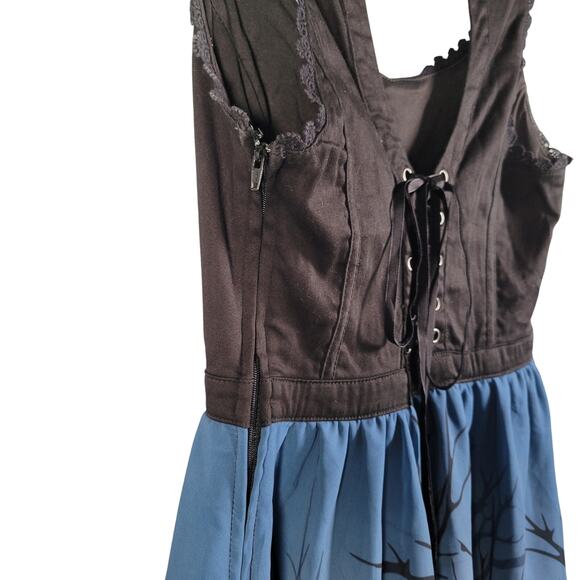 Disney Alice in Wonderland Corset Dress XS Halloween Gothic Cosplay Blue Black - Picture 11 of 15